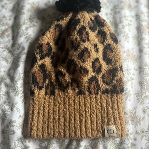 C.C Kids Leopard Print Beanie - Brown and Black